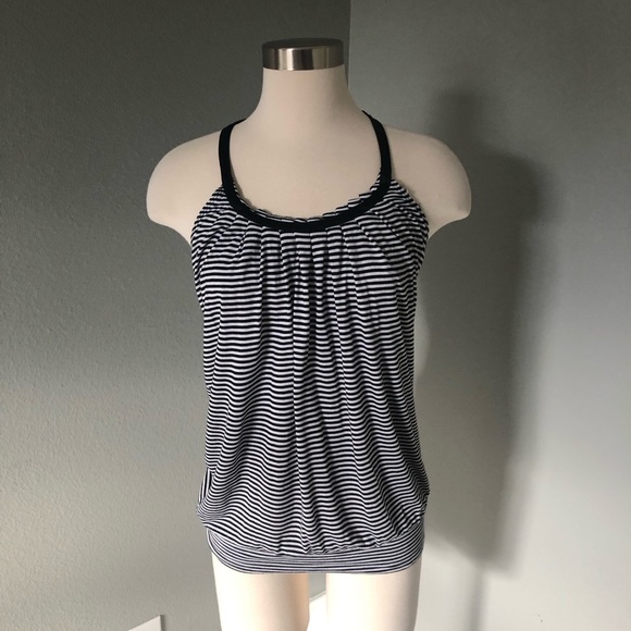 Express Striped Halter Tank Top Blouse - Picture 6 of 16